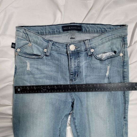 Rock and Republic Jeans Y2K Style Blue Ripped - Picture 5 of 8